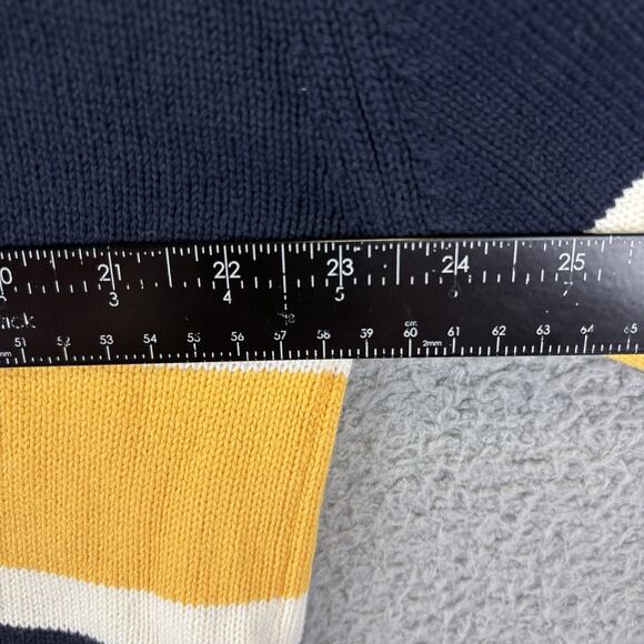 NAUTICA Sweater Mens XXL Blokecore Preppy Old Money Navy Striped 100% Cotton - Picture 7 of 11